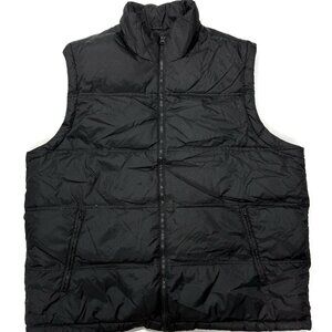 Athletech Down‎ Puffer Vest Mens XL Black Puffer Winter Skiing Zip Mock